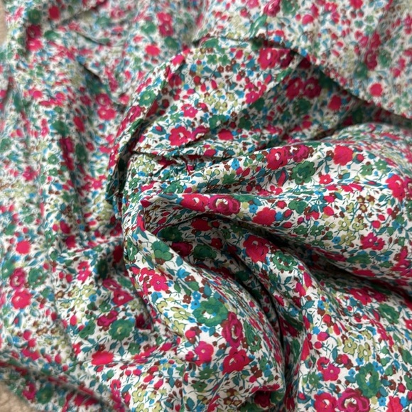 J Crew One Shoulder Dress Floral Print Ruffle Detail Skirt Cotton Size 6 - Picture 11 of 16